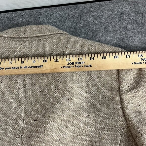 Ann Klein Wool Angora Blazer Jacket Womens Petite 10 Cream Tweed Light Academia - Picture 13 of 16